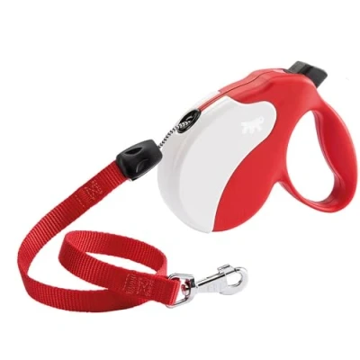 Imagen de Ferplast Correa retráctil para Perros Amigo Cord L, Cordón Enrollable, 5 m, máx. 50 kg, Rojo