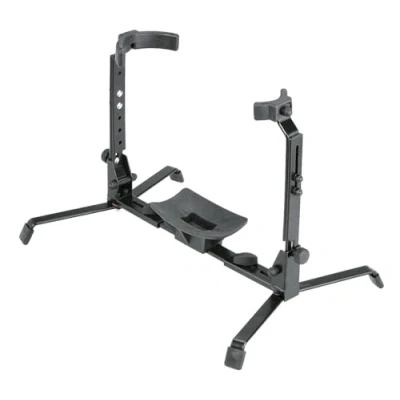Imagen de K&amp;M 14941 Soporte para instrumentos de trompa barítono, negro, acero ajustable, tenor y alta