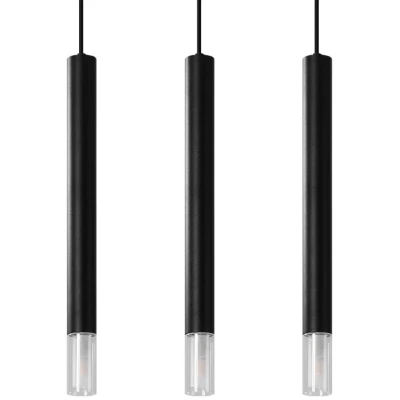 Imagen de Sollux Lámpara colgante de mesa comedor lámparas colgantes y techo Bombilla no incluida WEZYR 3 Negro Casquillo G9