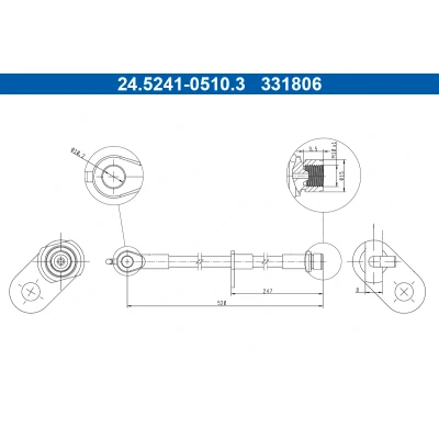 Imagen de ATE 24.5241 0510.3 Latiguillos de Freno 520mm M10x1mm