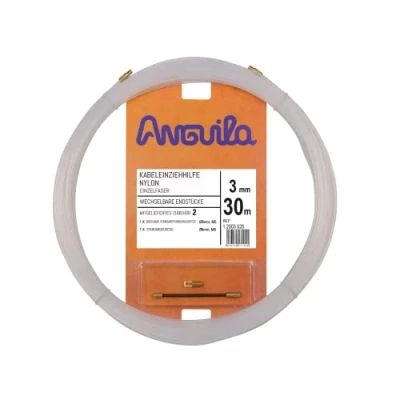 Imagen de Anguila Guía Pasacables Terminales Intercambiables Monofilamento Nylon Color Blanco Diámetro 3mm 30 metros
