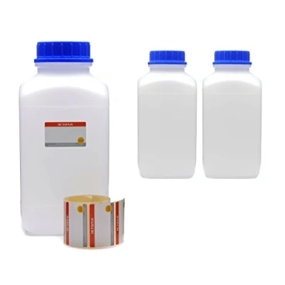 Imagen de Octopus 3 frascos de 4000 ml Ancho con tapón Rosca, químicos, Laboratorio como Recipiente Almacenamiento para Laboratorio, Cocina o Hobby