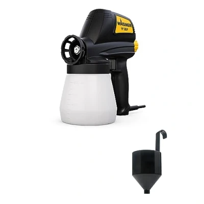 Imagen de WAGNER pulverizador de pintura W 180 P para pinturas a base disolvente y solubles en agua, interiores exteriores, depósito 600 ml, 10 m² 15 min, 70
