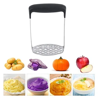 Imagen de Machacador de Patatas, Trituradora Patata Acero Inoxidable, Prensa Patatas Fruta Prensa/Alimentación Infantil Colador Filas Malla 6 mm y 9