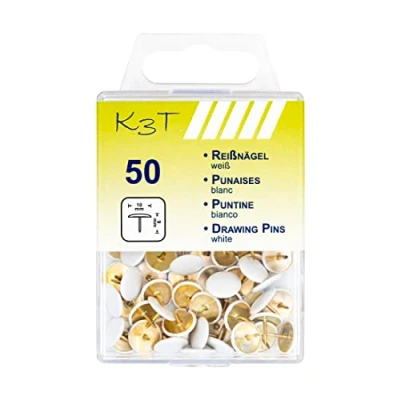 Imagen de K3T 48088 Chinchetas (50 unidades, 10 mm), color blanco