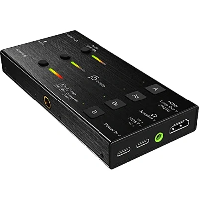 Imagen de j5create Tarjeta de Captura Vídeo en Vivo Doble HDMI a USB C, Soporta Grabación Vídeo/Audio 1080p 60Hz, Power Delivery 60W Pass Through, Ideal para PC Playstation Game Live Streaming (JVA06)