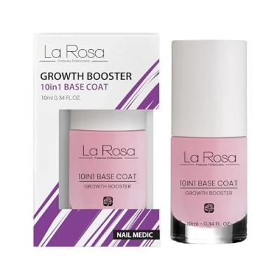 Imagen de LaRosa ACELERADOR DEL crecimiento de UÑAS 10 en 1, fórmula con Vitamina: E, C y F, Tratamiento para el MAXIMO las uñas delicadas débiles BASE COAT ml