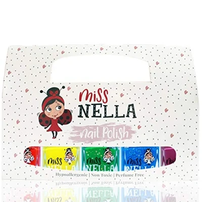 Imagen de Miss Nella RAINBOW 5 Juego de esmaltes uñas, diseño morada, azul, amarillo, rojo y verde