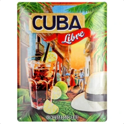 Imagen de Nostalgic Art Cuba Libre Placa Decorativa, Metal, Multicolor, 30 x 40 cm