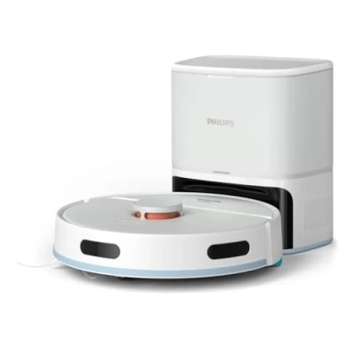 Imagen de Philips HomeRun serie 2000: Robot aspirador y friegasuelos 2en1, 2700Pa de succión, 130min autonomía, Navegación láser, Estación vaciado automático, Controlado por app, Blanco Ártico (XU2100/20)