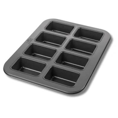 Imagen de MINI KASTENFORM für 8 kleine Gebäckstücke RBV Birkmann, 210 356, Pan y alma, caja pequeña con compartimentos, aleación de acero, marrón, 35 x 27 4 cm, 1 unidad