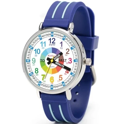 Imagen de Kiddus Reloj Educativo Analógico para niño, niña. Aprende la Hora con Nuestro Fácil Sistema Time Teacher. Ejercicios incluídos. Mecanismo de Cuarzo