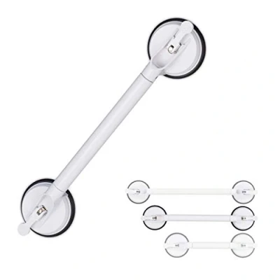 Imagen de Relaxdays Asa Ventosa, Extensible, 57 69 cm, Asidero Baño Ducha y Bañera, 70 kg, Personas Mayores, Pared, Blanco, Large