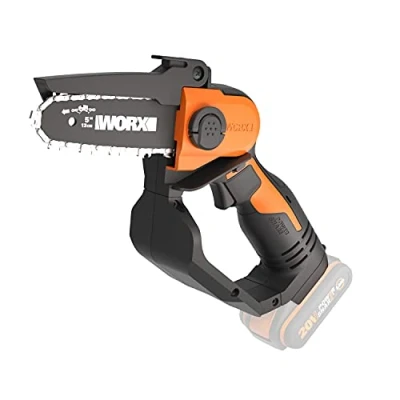 Imagen de Mini sierra de cadena para poda 20V Máx. WORX PowerShare WG324E.9 No incluye batería ni cargador Espada de12 cm Motosierra Ligera y compacta