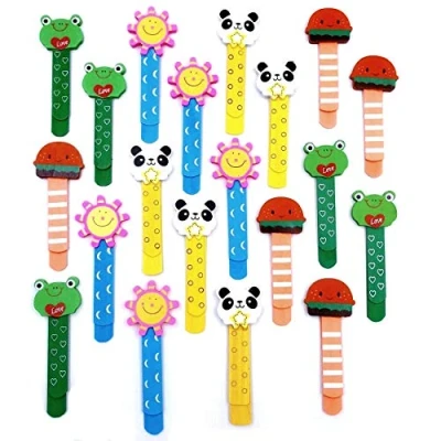 Imagen de JZK 20x Madera marcapáginas página clip animal marcador libro para niños favores partido fiesta rellenos bolsas regalo cumpleaños navidad