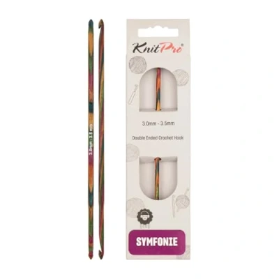 Imagen de Knit Pro K20720 Gancho de Ganchillo Doble Cara, Madera, Multicolor, 3.00 3.50mm