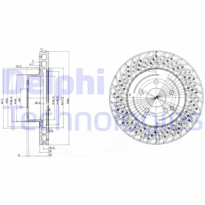 Imagen de DELPHI BG3827 Disco de freno 330 32 5 ventilado aceitado sin procesar cojinete rueda, anillo sensor ABS MERCEDES BENZ: Clase C Berlina