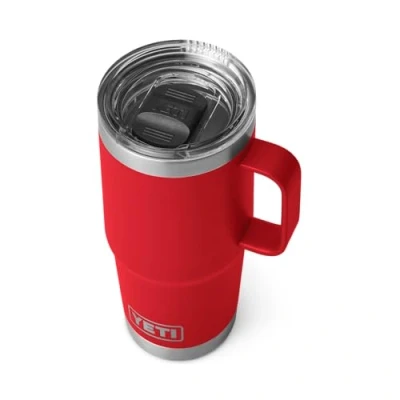 Imagen de YETI Rambler Taza de viaje acero inoxidable aislada al vacío con tapa Stronghold, color rojo rescate, 591 ml