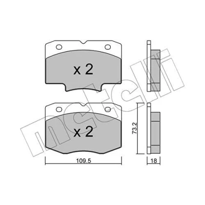 Imagen de METELLI 22 0926 0 Juego de pastillas freno excl. contacto avisador desgaste