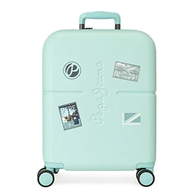 Imagen de Pepe Jeans Chest Maleta de cabina azul 40x55x20 cms Rígida ABS Cierre TSA integrado 37L 2,74 kgs 5 Ruedas dobles Equipaje Mano