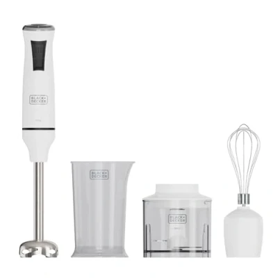 Imagen de Black+Decker Batidora de Mano BXHBA750E 750W 20 Velocidades Ajustables Función Turbo Cuchillas Acero Inoxidable Diseño Anti Splash Libre BPA Accesorios Apto Lavavajillas