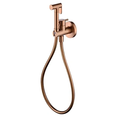 Imagen de MICE Ducha higiénica empotrada y monomando Grifo bidet empotrado SERIE MUNICH Oro Rosa Cepillado RDM001/ORC