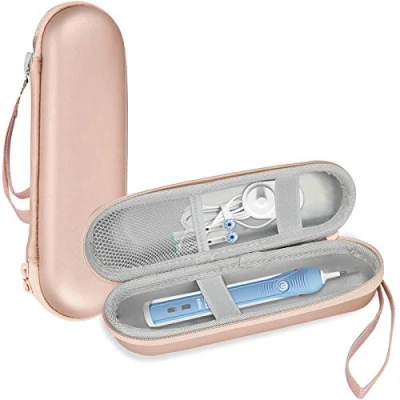 Imagen de Procase Estuche de Viaje Universal para Cepillo Eléctrico Dental Oral B/Philips, Caja Rígida Dientes Rotación Ultrasónico Pro 2 2500/Vitality/Crossaction Oro Rosa