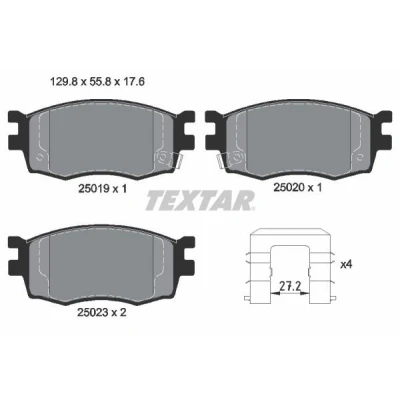 Imagen de TEXTAR 2501901 Juego de pastillas freno con avisador acústico desgaste accesorios HYUNDAI: i20 I Hatchback