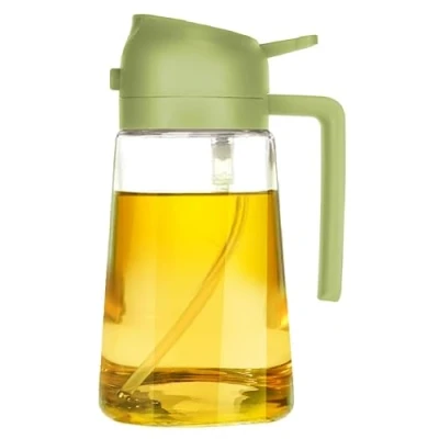 Imagen de TrendPlain botella dispensadora de aceite 16 onzas para cocina, dispensador oliva 2 en 1 y pulverizador aceite, 470 ml,
