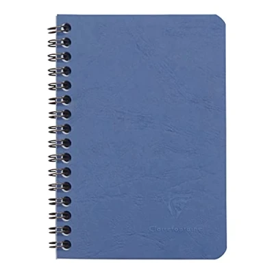 Imagen de Clairefontaine 785924C Age Bag Libreta de espiral (9,5 x 14 cm, con rayas, 50 hojas), color azul