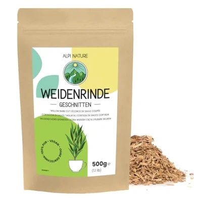 Imagen de Té de Corteza Sauce Blanco Alpi Nature, Cortada, Suelto, para la Preparación y Hierbas (500G)