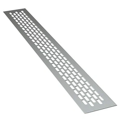 Imagen de sossai® Rejillas de ventilación aluminio Alucratis (1 pieza) Rectangular dimensiones: 44 x 6 cm Color: aluminium rejilla aire