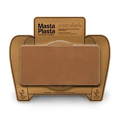Imagen de MastaPlasta Parche Autoadhesivo Premium para Reparación Instantánea. Gamuza CASTAÑA 20cmx10cm. o decoración. Sofás, Asientos de Coche, Bolsos, Chaquetas