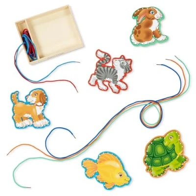 Imagen de Melissa &amp; Doug 13782 5 paneles de madera y cordones concordantes mascotas , Modelos/colores Surtidos, 1 Unidad