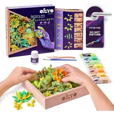 Imagen de OKTO Joy DIY Kit de pintura 3D, 21 x cm, arcilla seca al aire, ideal para adultos y niños, perfecto proyectos arte creativos decoración del hogar