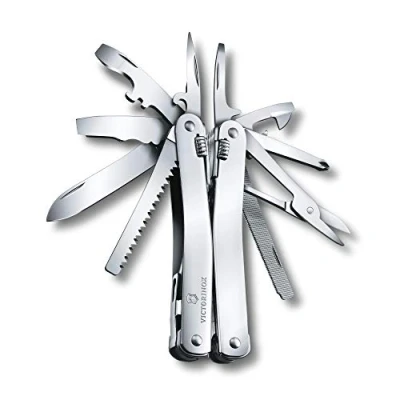 Imagen de VICTORINOX Herramienta multifunción Swiss Tool Spirit X, 24 funciones, multiherramienta con hoja bloqueable y alicate multiuso de punta fina, incl. estuche piel, color plata
