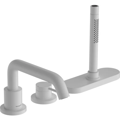 Imagen de hansgrohe Tecturis S grifo de bañera con 3 agujeros, borde para 2 consumidores, alcachofa mano, manguera ducha, soporte ducha y caja (caja plástico),