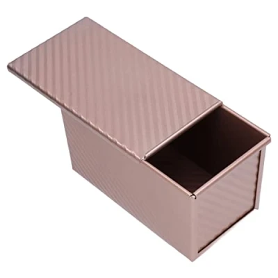 Imagen de Moldes para Pan, Molde Caja de Pan Tostado, Tostado Rectangular, Hornear Antiadherente Acero al Carbono Pasteles(Rosa roja)