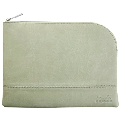 Imagen de Rhodia 116628C Rhodiarama pochette zippé en simili cuir italien taille M (16x22 cm) NACARAT