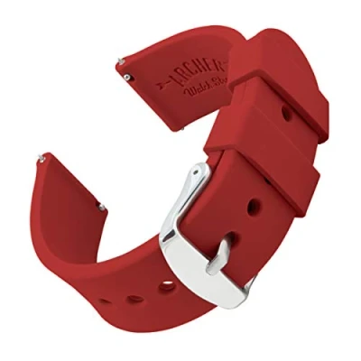 Imagen de Archer Watch Straps Correas Reloj Silicona de Liberación Rápida para Hombre y Mujer (Rojo Veneciano, 16mm)