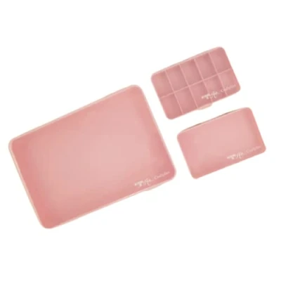 Imagen de Craftelier Set de 3 Cajas Almacenaje y Organización para Materiales Scrapbooking Manualidades 2 Tamaños: Caja Grande 26,5 x 17,8 4,2 cm Pequeñas 14,6 9,1 3,2 Color Rosa