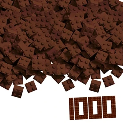 Imagen de Simba Blox 1000 Bloques de construcción Marrones para niños a Partir 3 años. Plástico Resistente la Saliva, Compatible con Otras Marcas. Fabricado en Italia