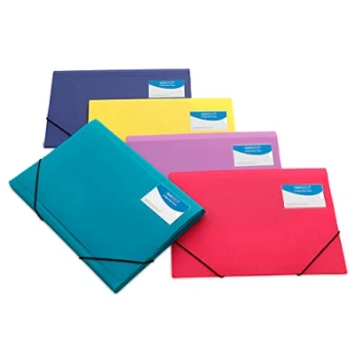 Imagen de Rapesco 0720 Carpeta de 3 Solapas en Formato A4+, Colores Surtidos Sólidos, 5 Unidades