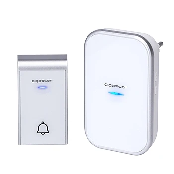 Imagen de Aigostar Ring AC Timbre inalámbrico, de Puerta con Indicadores LED, Resistente al Agua, 36 Melodías, 3 Niveles Volumen, para Ancianos, Casa, Oficina (1 Receptor y 1 Transmisor)