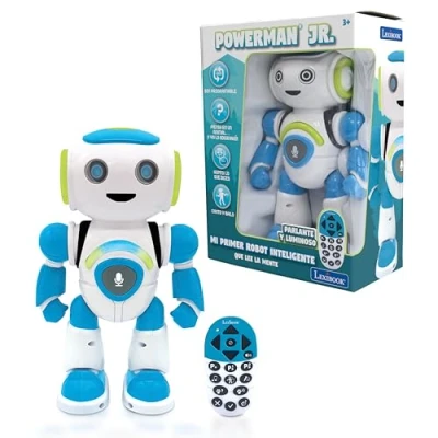Imagen de LEXIBOOK Powerman Jr. Robot Interactivo Inteligente Que Lee en la Mente Juguete para Niños Bailando Juega Música Cuestionario de Animales Stem Control Remoto Programable ROB20ES