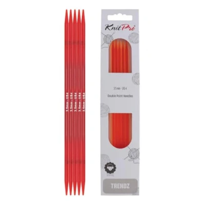 Imagen de Karbonz Knit Pro Agujas de Tejer Punta Doble (15 cm x 3,50 mm), Multicolor