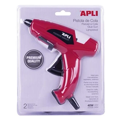 Imagen de APLI 13942 Pistola de cola y 2 barras cola, color negro