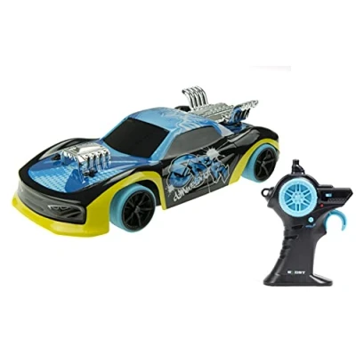 Imagen de Exost Coche teledirigido Xmoke 2,4 GHz con depósito de Humo Juguete Infantil A Partir 5 años, Color Blue et Yellow, (Silverlit 20628)