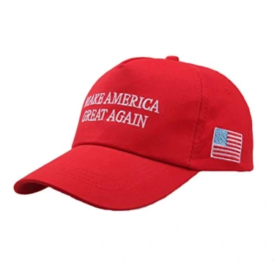 Imagen de BASOYO MAGA Gorra de béisbol malla republicana, ajustable, diseño Donald Trump, rojo