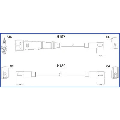 Imagen de HITACHI 134784 Juego de Cables Encendido SEAT: Ibiza 2, Arosa, Córdoba I Berlina, VOLKSWAGEN: Polo III Hatchback